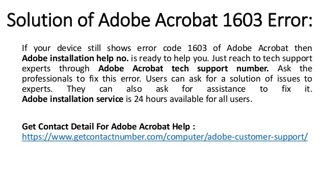 Adobe install error code 1603 fix